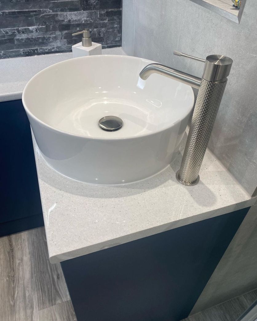 Moray Nickel Knurled Tall Basin Tap