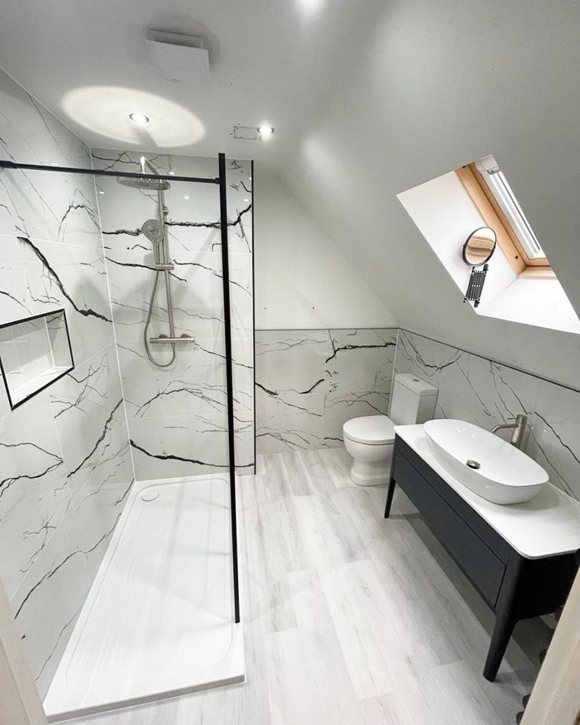 Marquis White Marble Gloss Porcelain Tile - 600x1200mm