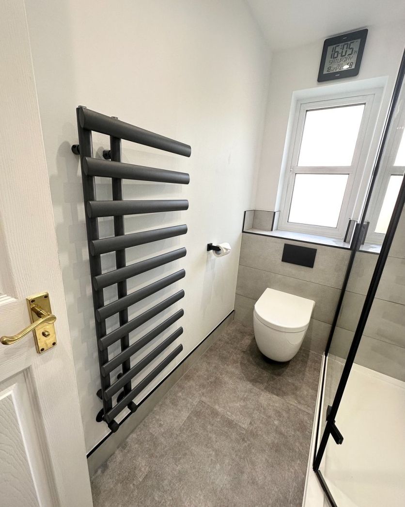 Grey Designer Heated Towel Rail - 1140x500mm
