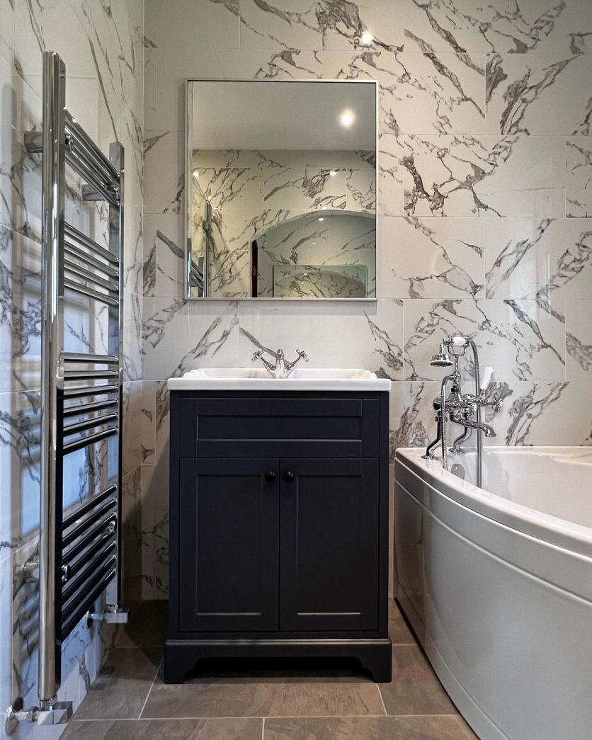 600mm Floorstanding Traditional Vanity Unit in Midnight Grey