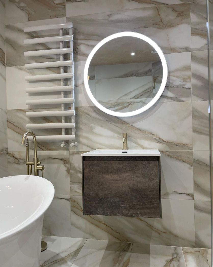 Odion Wall Mounted Vanity Unit Metallic