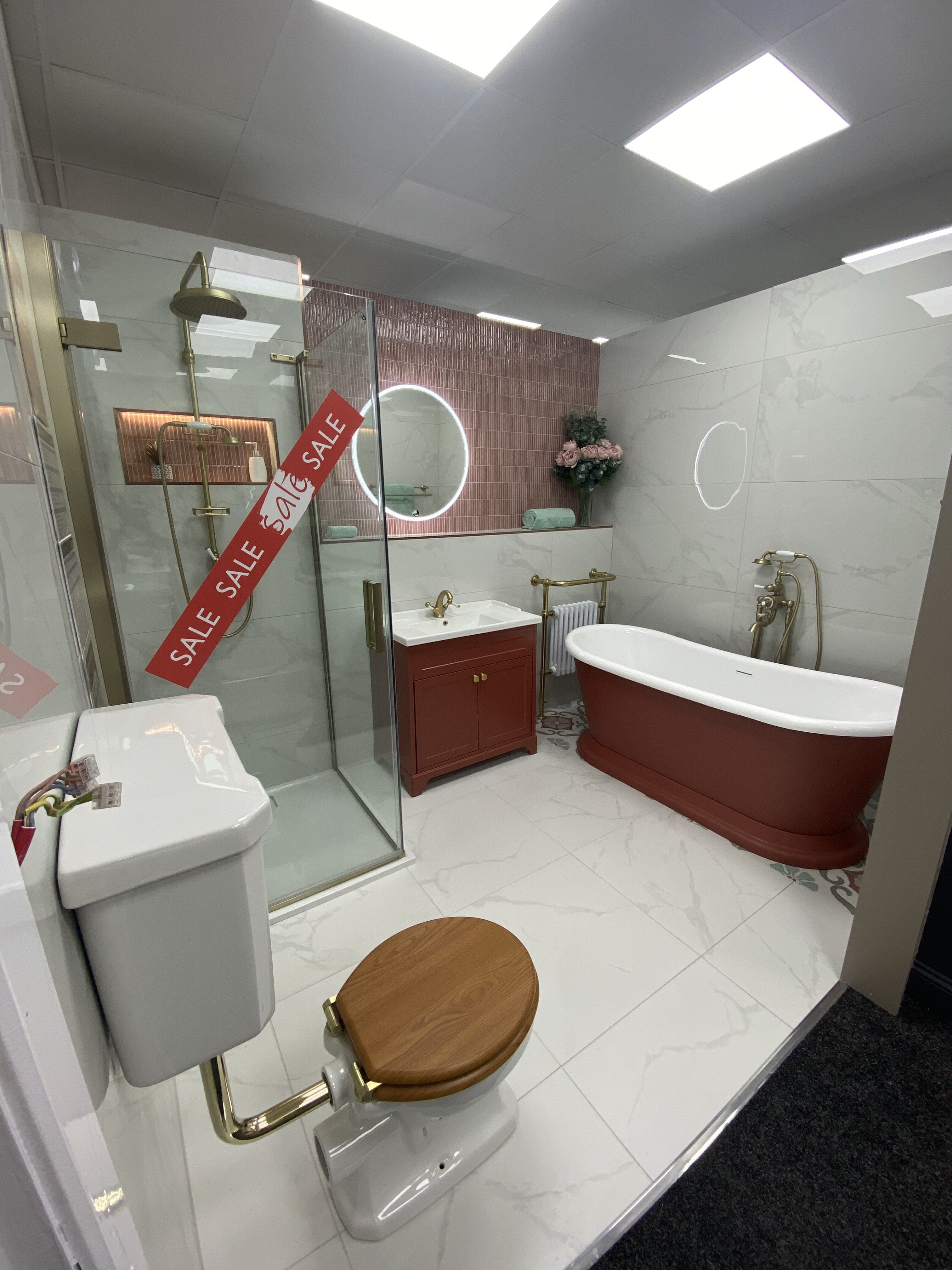 Bathroom display at Newbury Easy Bathrooms & Tiles