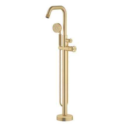 Urban Brushed Gold Freestanding Bath Shower Mixer Tap