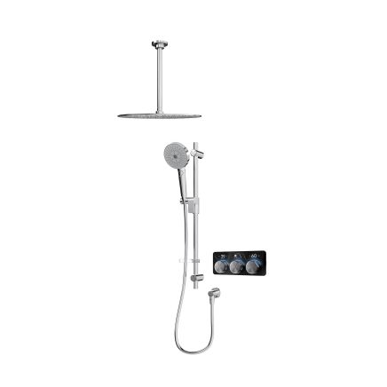 Aqualisa S3 Chrome Smart Digital Shower Dual Outlet (Slide Rail Kit with Fixed Ceiling Head) HP/Combi