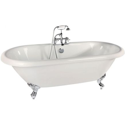 Mere Traditional Freestanding Acrylic Bath with Chrome Feet 1780x800mm