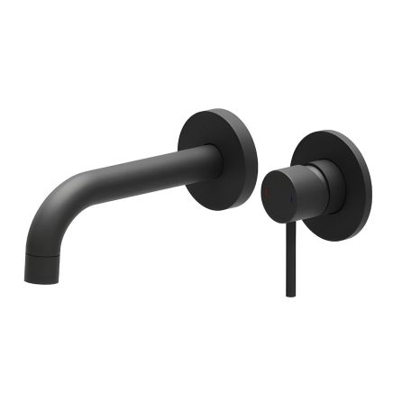 Elora Matt Black Wall Mounted Basin Mixer Tap
