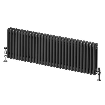 Upton Matt Black Triple Horizontal Column Radiator - 400x1370mm