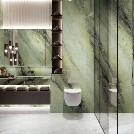 Rainbow Crystal Hallen Green Gloss Marble Tile 600x1200mm