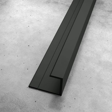 Nuova Matt Black Shower Wall Panel End Cap 11.5mm
