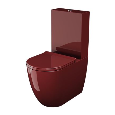 Verity Rimless Close Coupled Toilet in Rubino Gloss