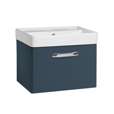 Tavistock Compass Oxford Blue Wall Hung Vanity Unit with Ceramic Basin 600mm
