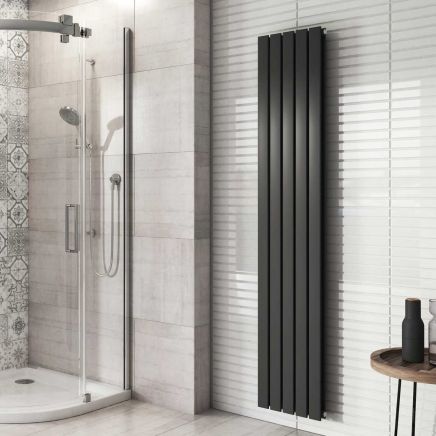 Perth Grey Double Vertical Flat Panel Radiator 1800x340mm