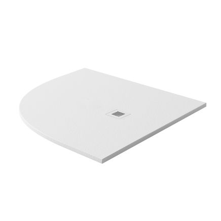 Peoria White Slate Effect Left Hand Offset Quadrant Shower Tray 1200x900mm