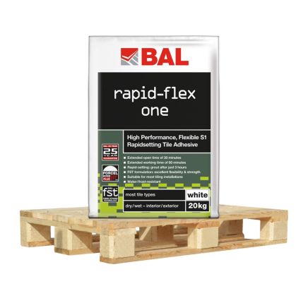 BAL Rapid-Flex One Tile Adhesive - 20kg (Half Pallet Deal - 25 Bags)
