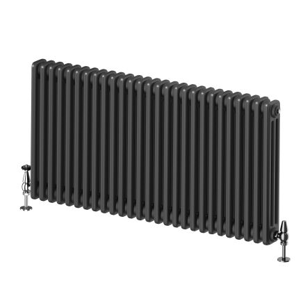 Upton Matt Black Triple Horizontal Column Radiator - 600x1190mm
