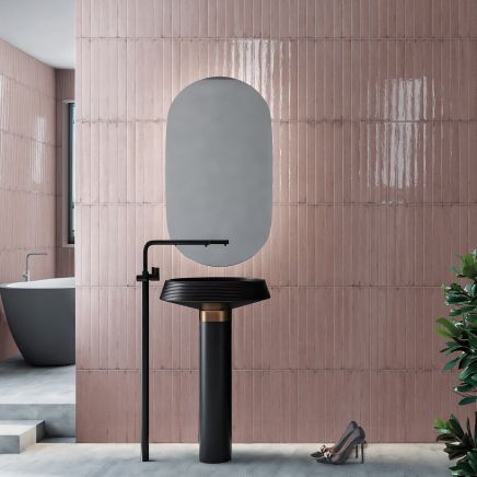 Capri Pink Gloss Ceramic Brick Tile - 400x50mm