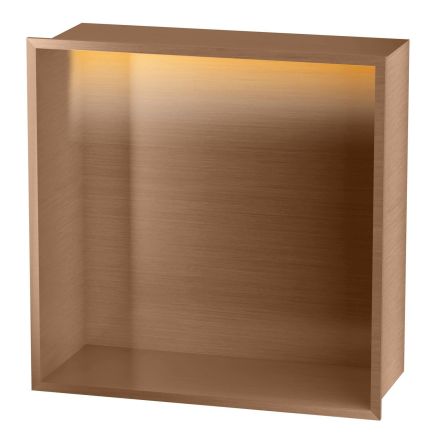 Montaro Brushed Bronze LED Shower Niche 300x300mm