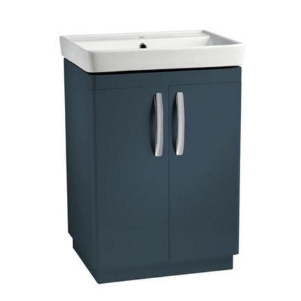Tavistock Compass Oxford Blue Floor Standing Vanity Unit with Ceramic Basin 800mm