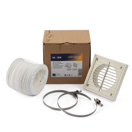 White Extractor Accessory Kit for Wall Mounted Extractor Fans