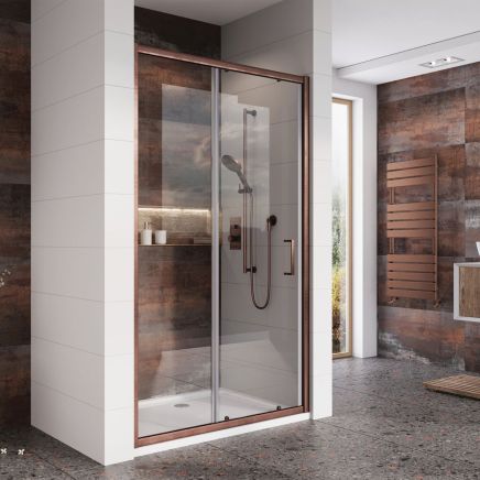 Fabio Brushed Bronze Sliding Shower Door