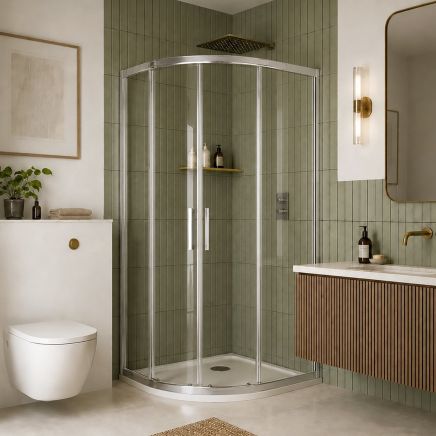 Fabio Chrome Twin Sliding Door Quadrant Enclosure