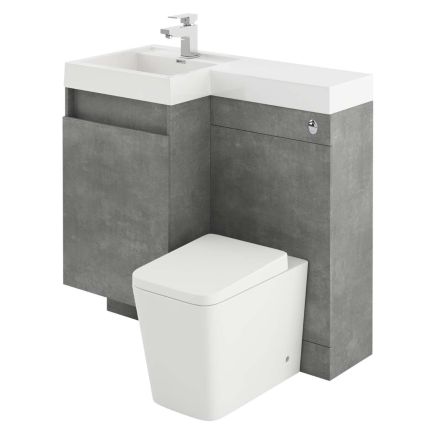 Summers Concrete Left Hand Combination Vanity Basin and WC Unit 900mm
