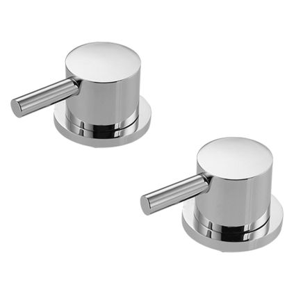 Twyford Chrome Round Bath Deck Mounted Side Valves