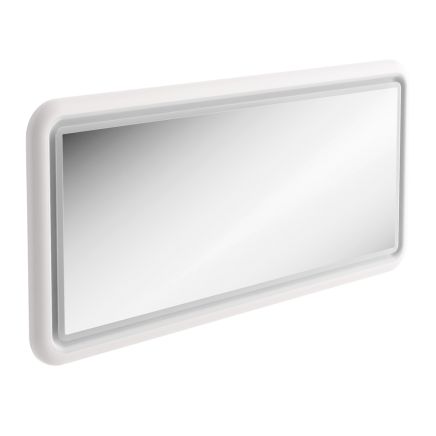 Stonehouse Matt White Framed Illuminated LED Mirror 980x650mm