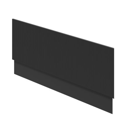 Soar Matt Black Ribbed Front Bath Panel - 1800mm
