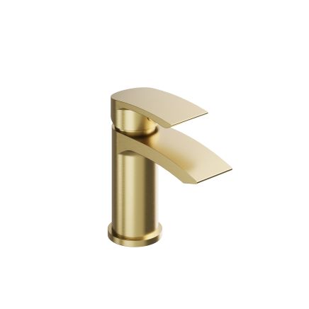 Tear Brushed Gold Basin Mono Tap & Waste