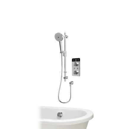Aqualisa S2 Chrome Smart Digital Shower Dual Outlet (Slide Rail Kit with Bath Filler) HP/Combi