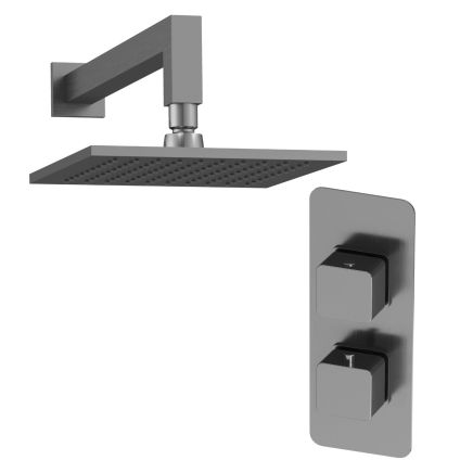 Liva Gunmetal Concealed Shower Valve & Fixed Shower Head Pack