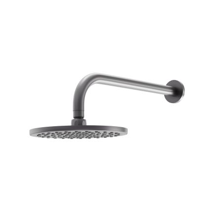Elora Gunmetal Round 200mm Shower Head and Arm