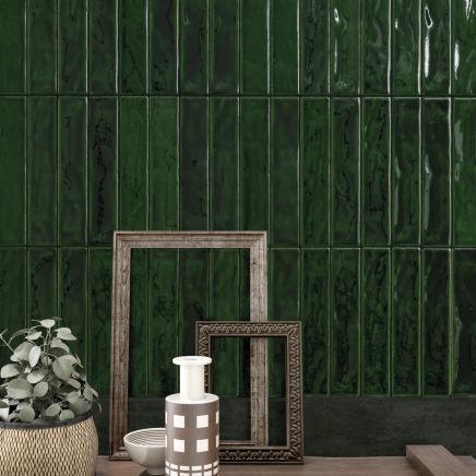 Sapporo Green Gloss Ceramic Brick Tile 250x50mm