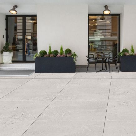 Pompeii White Outdoor Matt Porcelain Tile 600x600mm