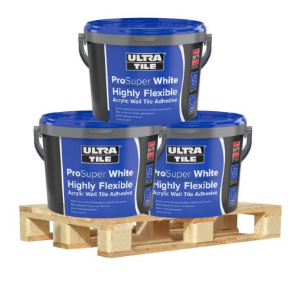 ProSuper White Ready Mix Wall Adhesive - 15kg (Pallet Deal - 56 Tubs)