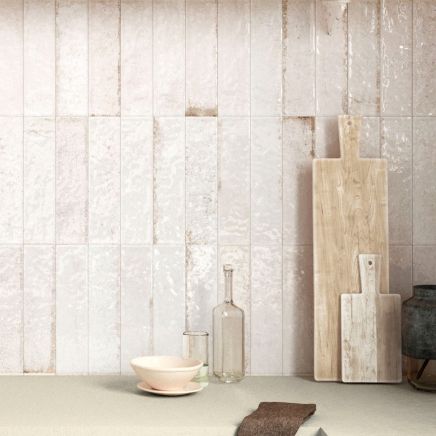 Bergamo White Porcelain Brick Tile 75x300mm