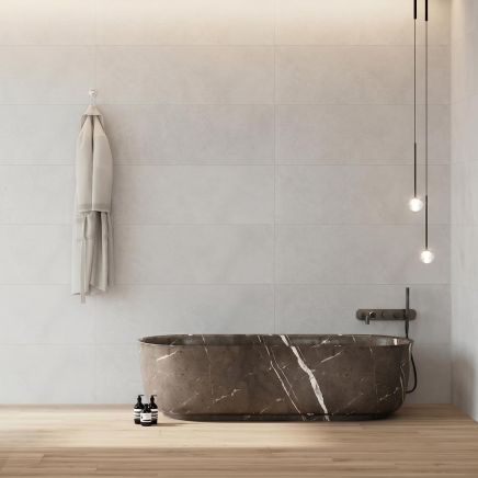 Medusa Blanco White Matt Stone Tile 1200x400mm