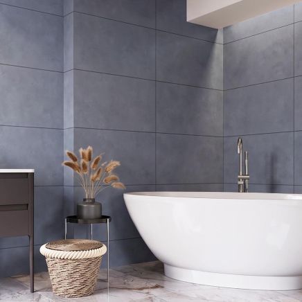 Zenia Denim Blue Concrete Porcelain Tile 600x1200mm