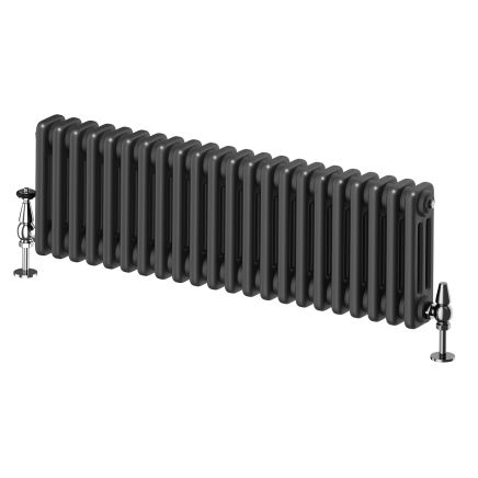 Upton Matt Black Triple Horizontal Column Radiator - 300x1010mm