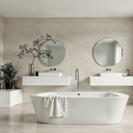 San Diego Textured Beige Stone Porcelain Tile 1200x600mm