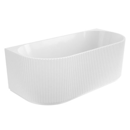 Rocklin White Back to Wall Ribbed Freestanding Bath 1700x800mm