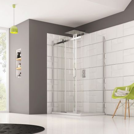 Norr Chrome Frameless Sliding Shower Door 1200mm