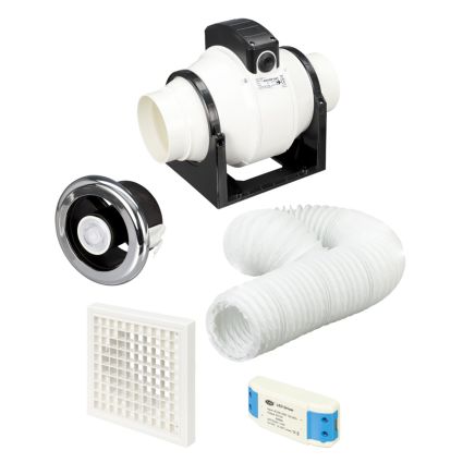Strand White Ceiling Extractor kit with LED Light