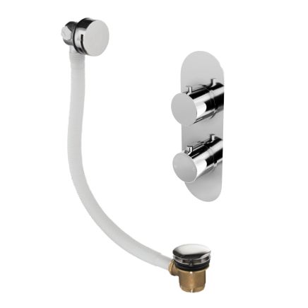 Elora Chrome Round Concealed Valve & Overflow Bath Filler
