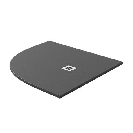 Peoria Anthracite Slate Effect Left Hand Offset Quadrant Shower Tray 1200x900mm