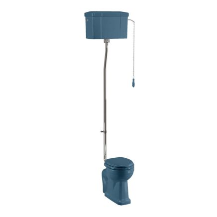 Burlington Alaska Blue High Level Toilet with Soft Close Seat