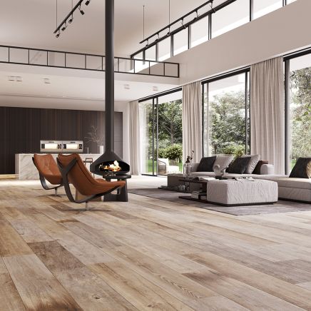 Montpelier Cream Wood Effect Matt Porcelain Tile 200x1200mm