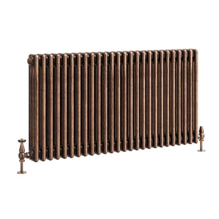 Clement Antique Copper Triple Horizontal Column Radiator - 600x1190mm