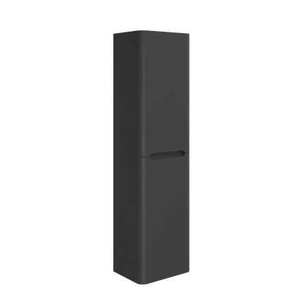 Ellis Matt Black Wall Hung Tall Bathroom Storage Unit